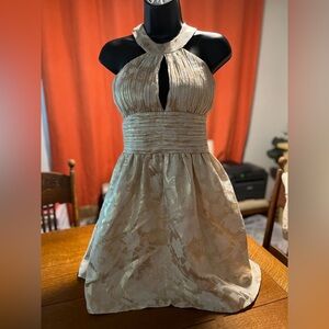 Karlie Cream Floral Backless Dress